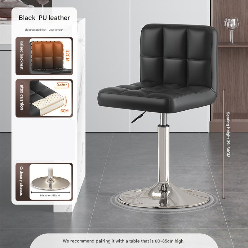 [short model] black pu leather-no armrests-ordinary mirror chassis