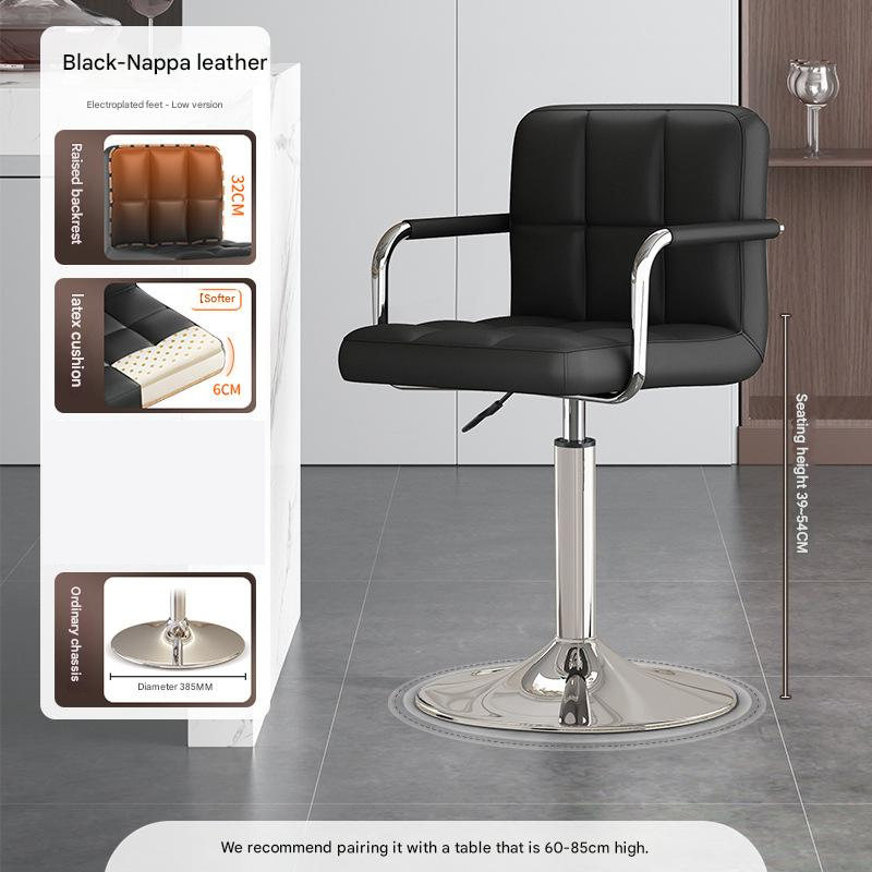 [short model] black nappa leather-with armrests-ordinary mirror chassis