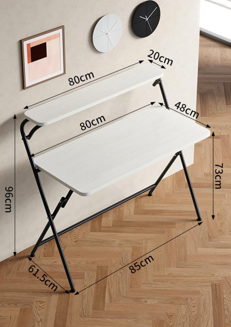 Double-layer large (48 * 80cm) white wood grain/black frame