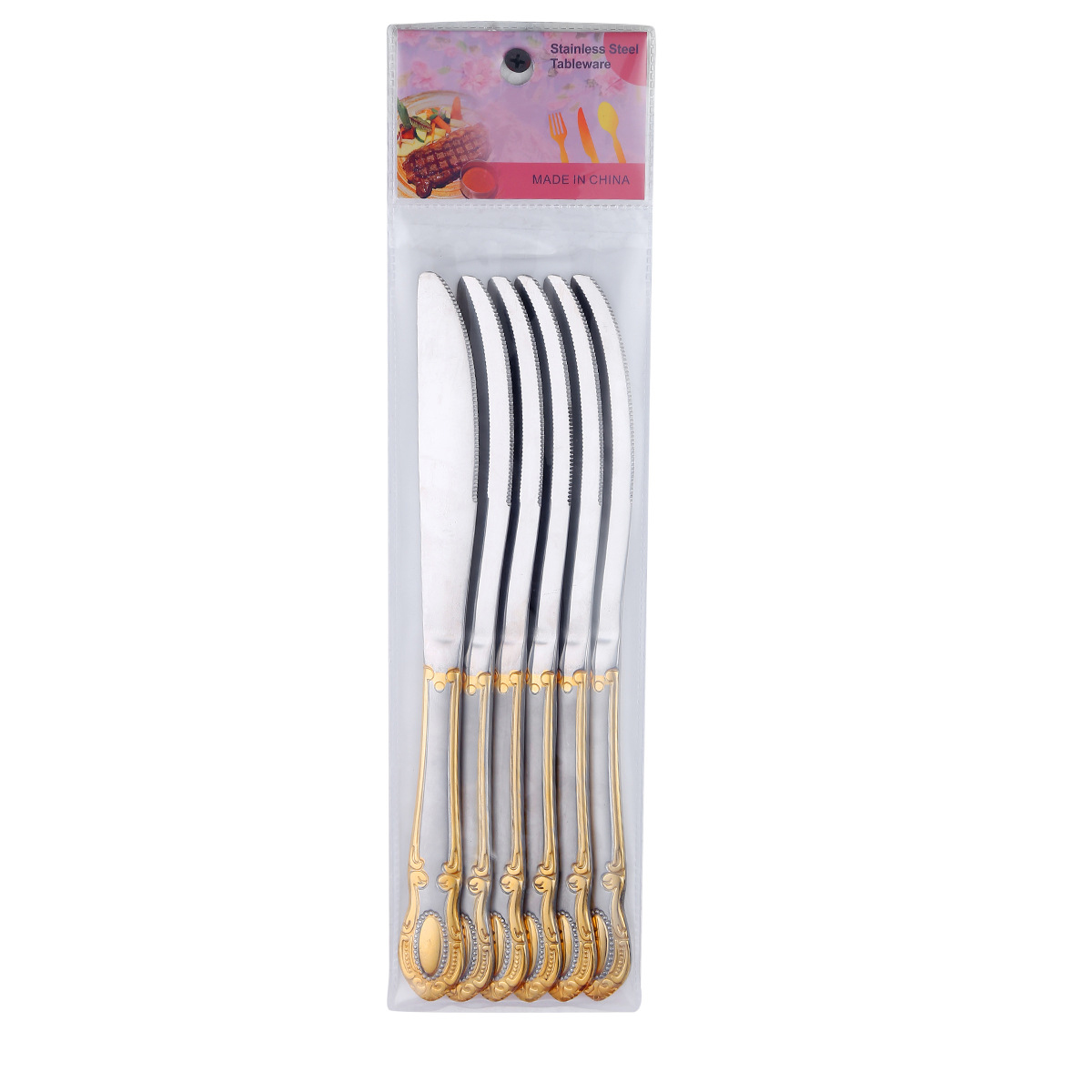 BZ-knife 6 Pack/water gold-plated