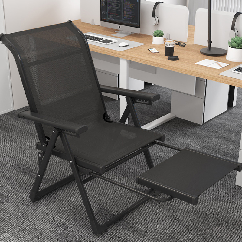 [upgraded model with footrest] can sit or lie down - single chair black