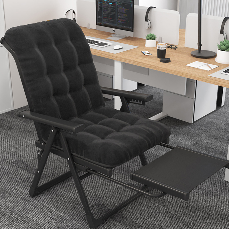 [upgraded model with footrest] can sit or lie down - single chair black black cotton pad