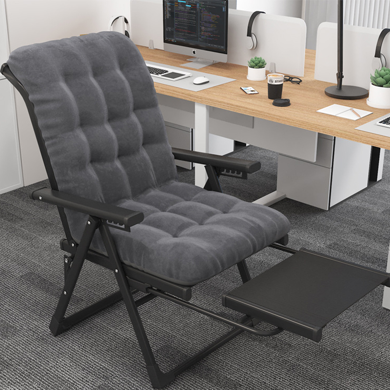 [upgraded model with footrest] can sit or lie down - single chair black and gray cotton pad