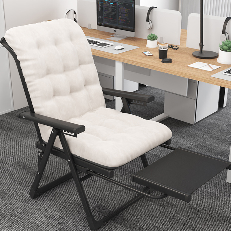 [upgraded model with footrest] can sit or lie down - single chair black and white cotton pad