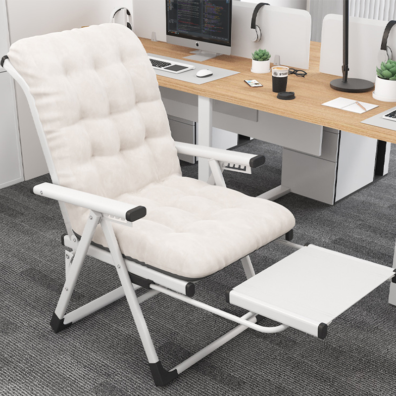 [upgraded model with footrest] can sit or lie down - single chair white white cotton pad
