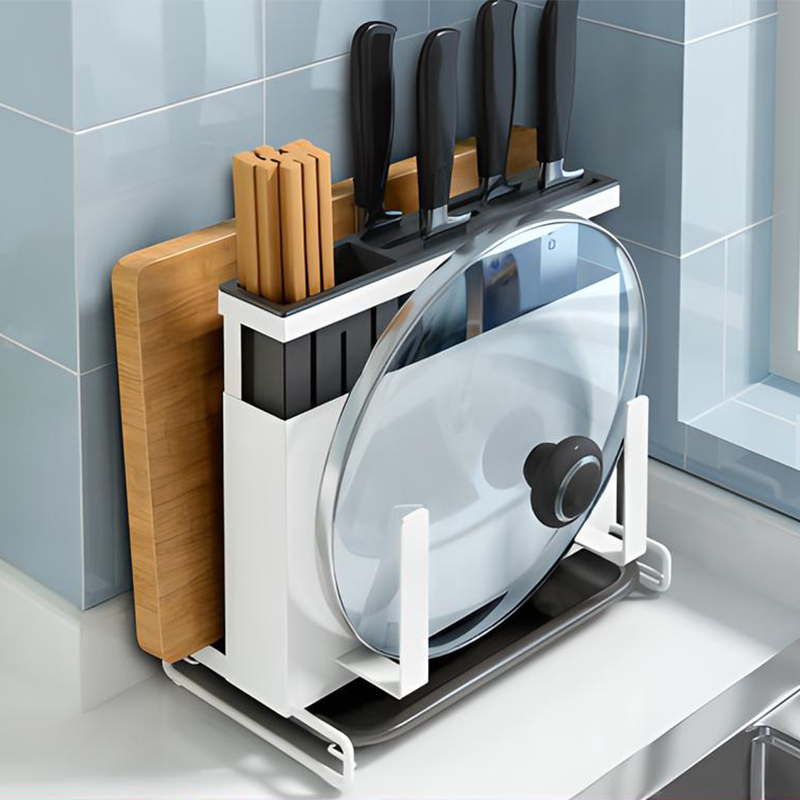 (Upgraded) White countertop knife holder
