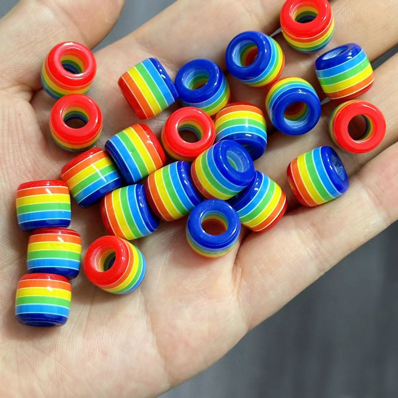 2:Rainbow feeder big hole bucket beads