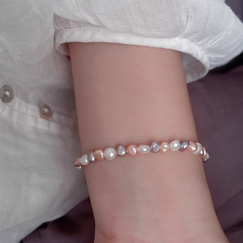 2:Gold bracelet style [silver   freshwater pearl]
