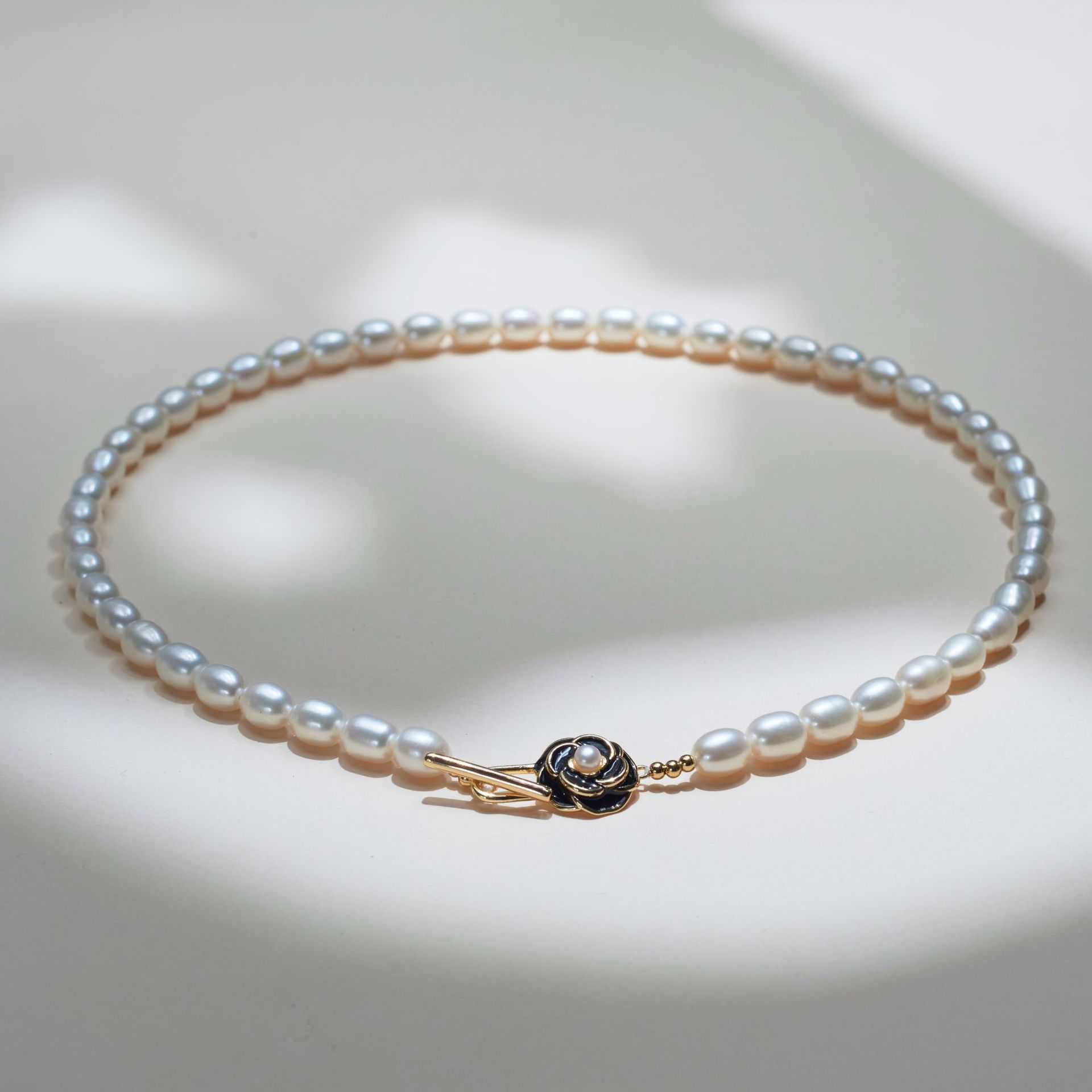 8:(L310008 copper buckle) 6-7MM beads necklace