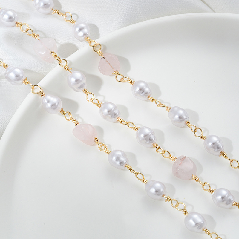 4:Powder crystal imitation pearl chain half meter