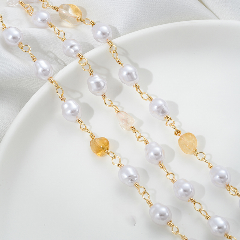 5:Citrine imitation pearl chain half meter