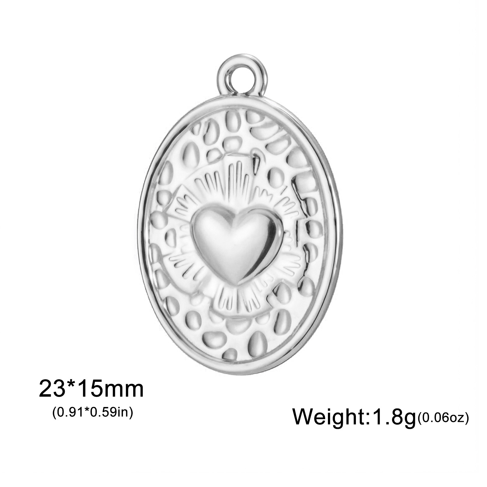 1:Steel color-oval heart