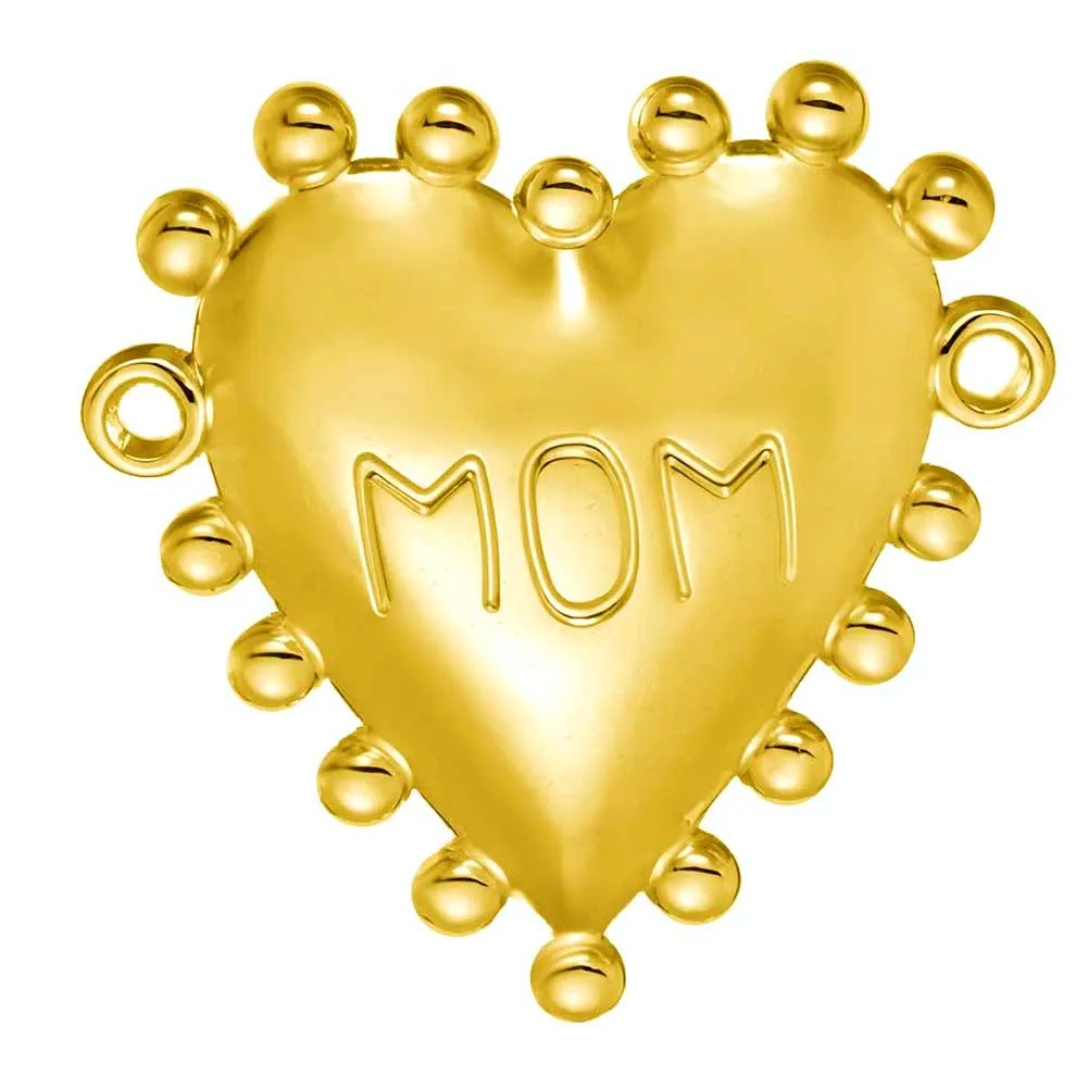 4:Gold-double hole love ring beads mom