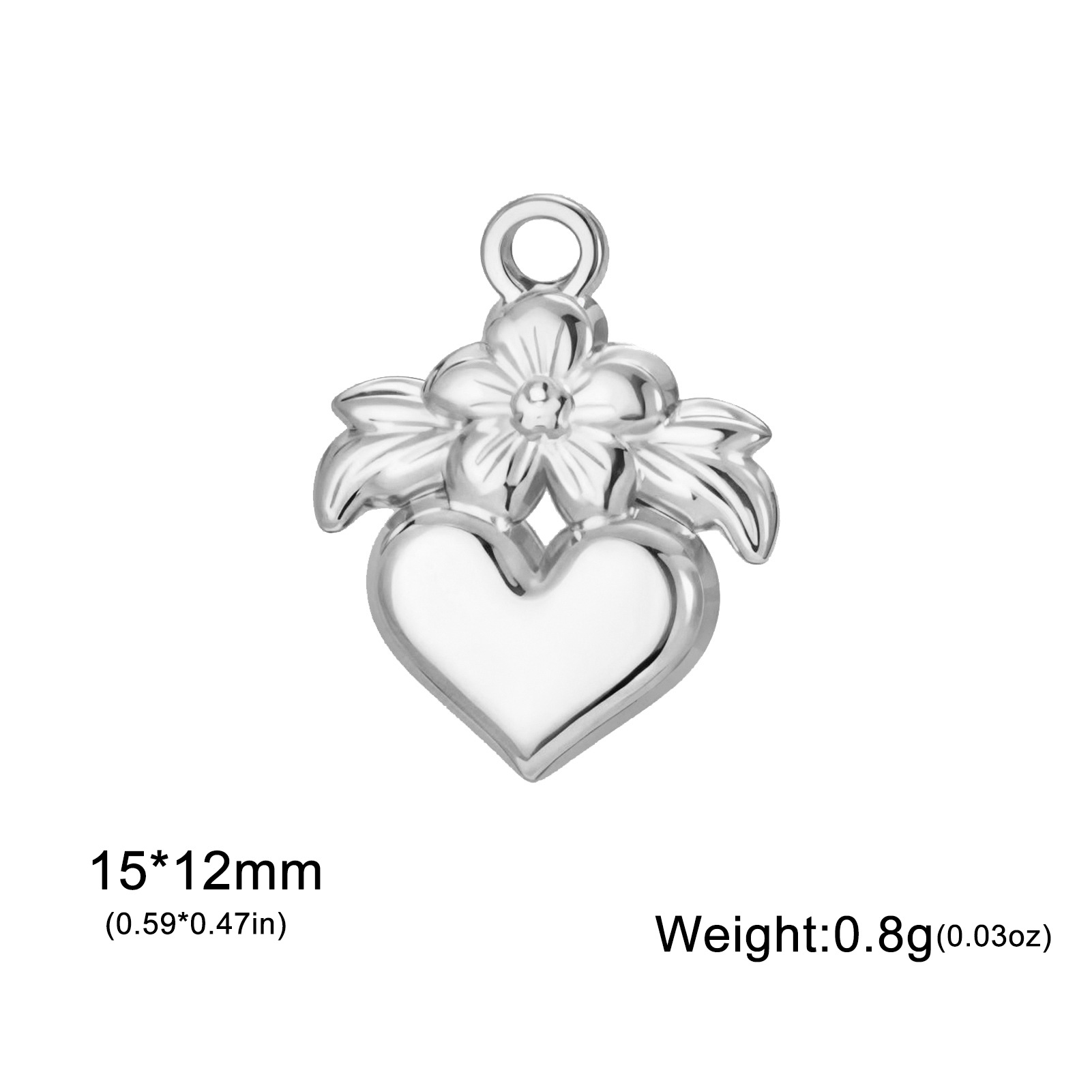 9:Steel color-flower and leaf heart