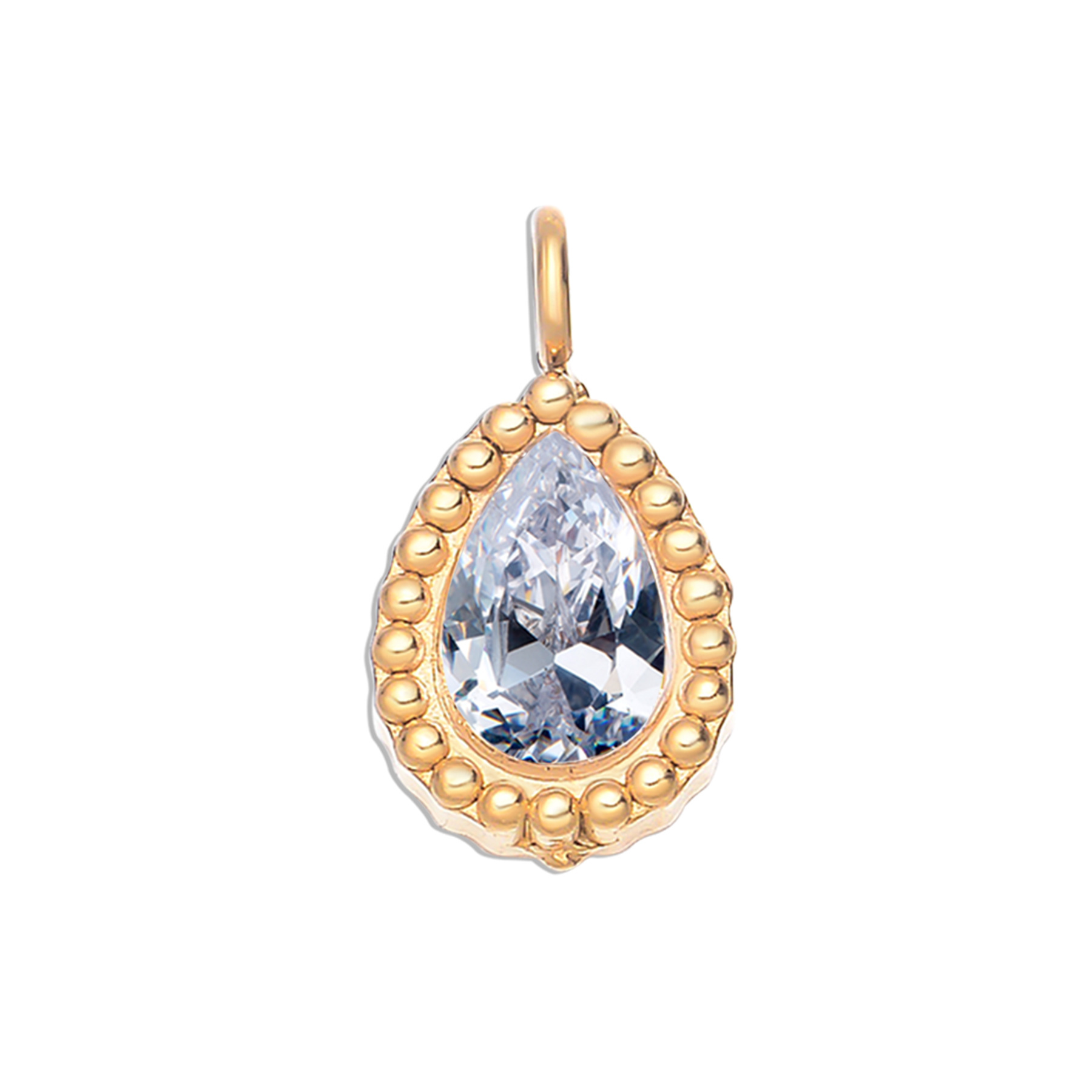3:Water drop white diamond gold