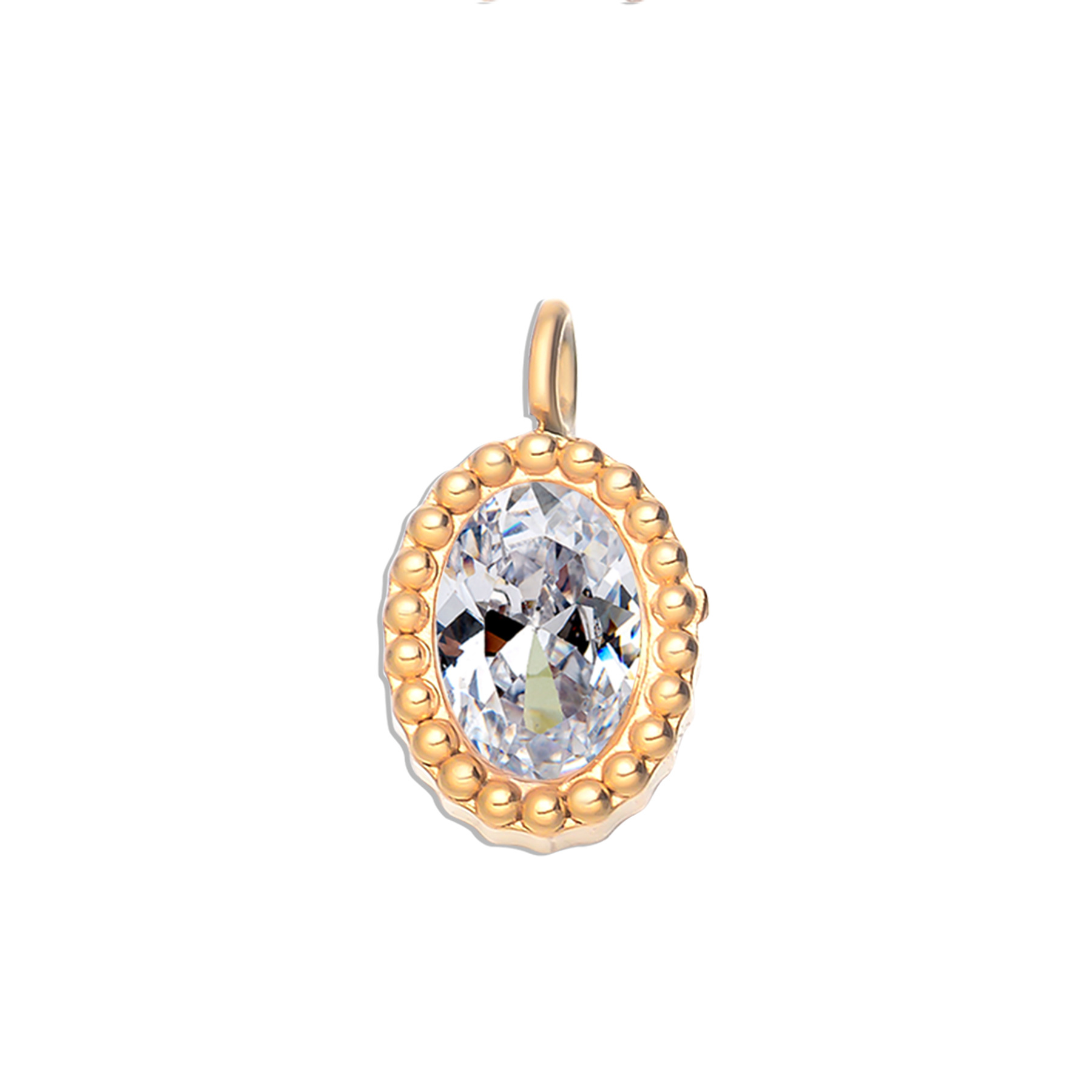 4:Oval white diamond gold