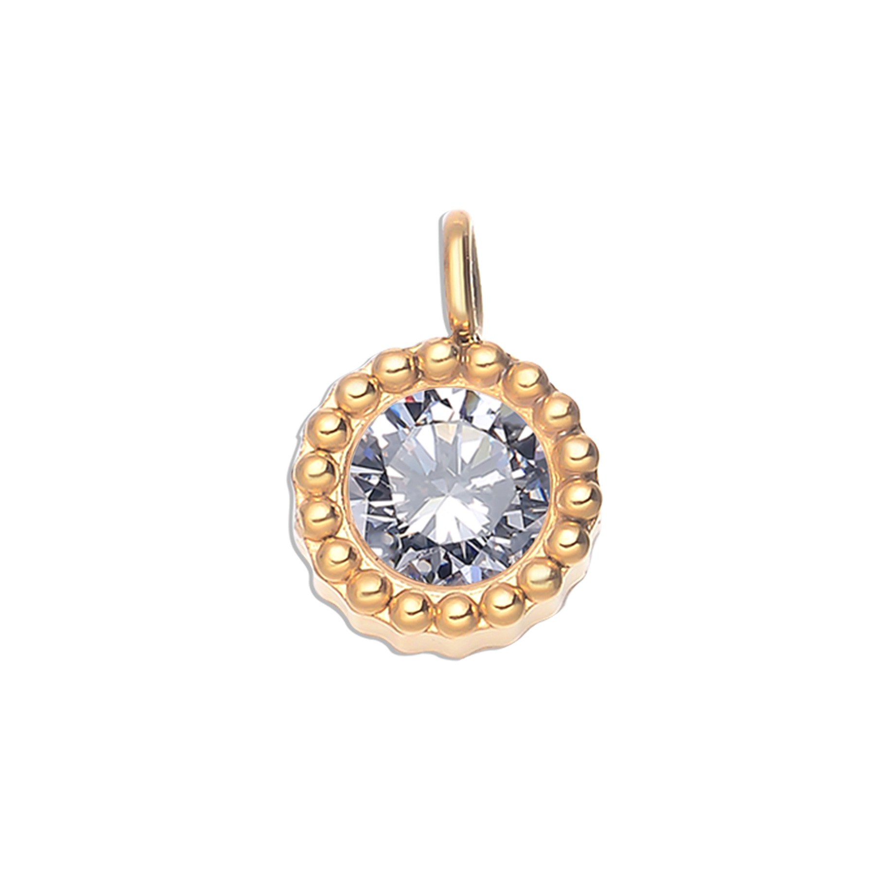 6:Round white diamond gold