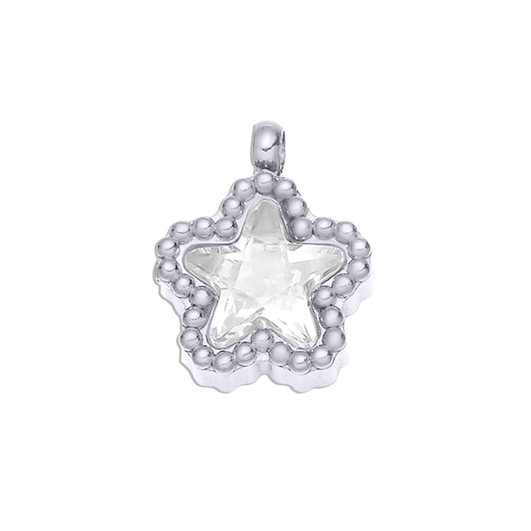 8:Five-pointed star white diamond steel