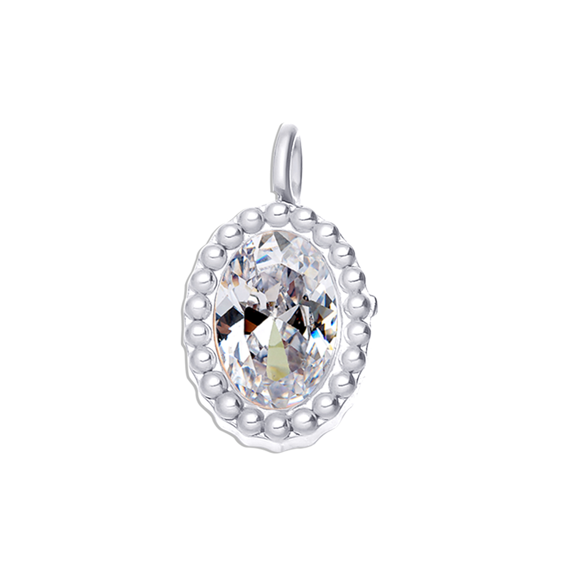 10:Oval white diamond steel