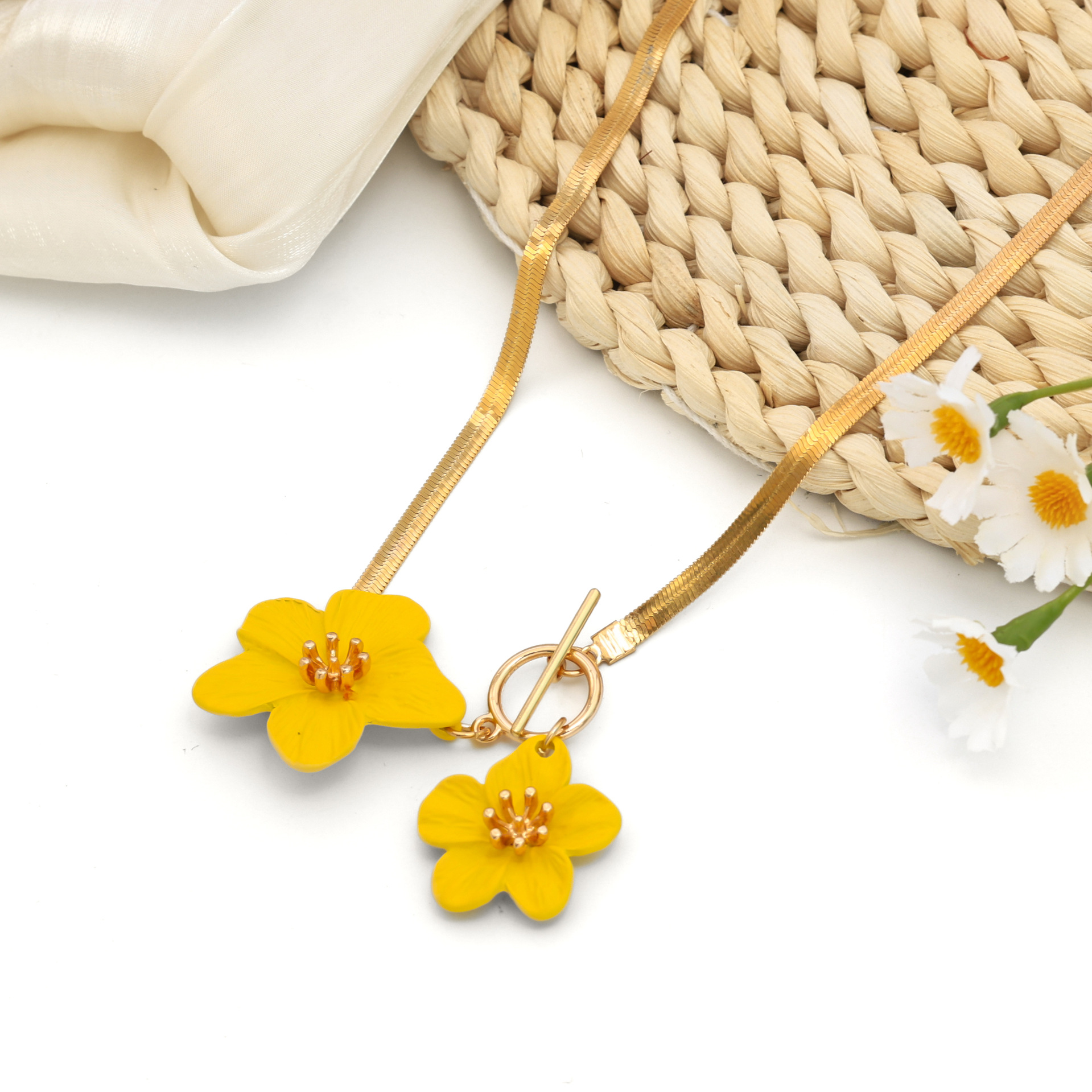 1:Yellow flower necklace