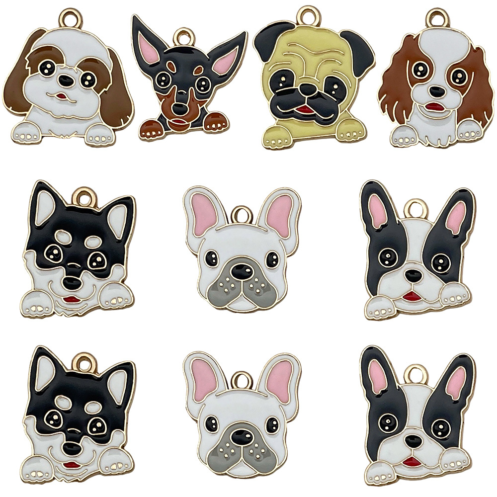 2:Sn1344-drip oil animal series dog 7 styles mixed 10 sets-18.85g