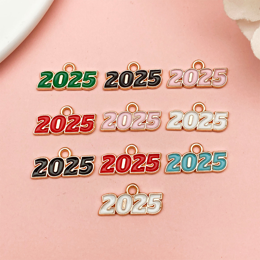 2:Sn1337-small oil dripping kc gold 2025 word plate set 6 styles mixed 10 pieces-6.8g