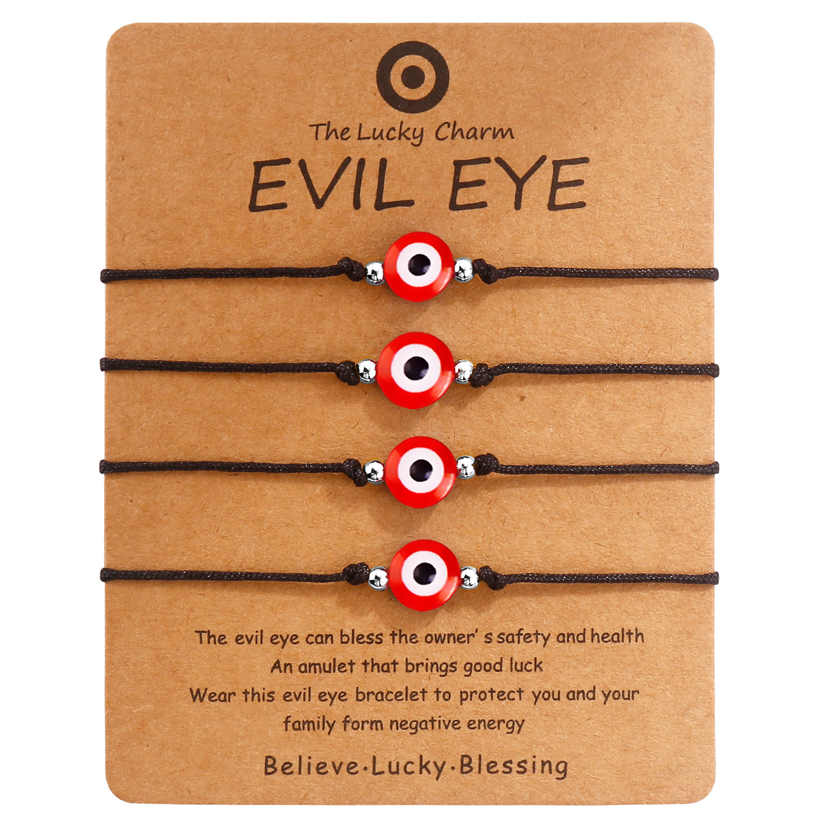 12:12 black rope silver beads red eyes