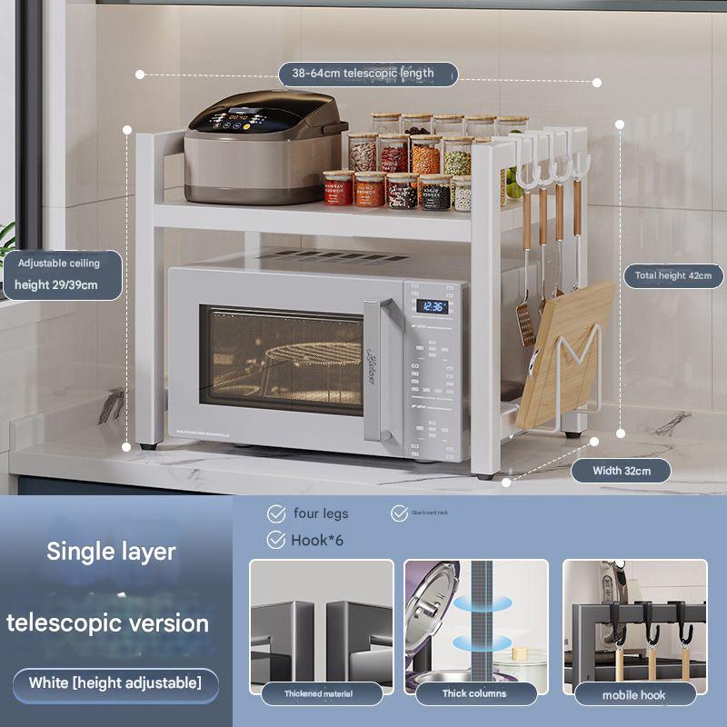 Single layer white [40-64] chopping board rack 6 hooks