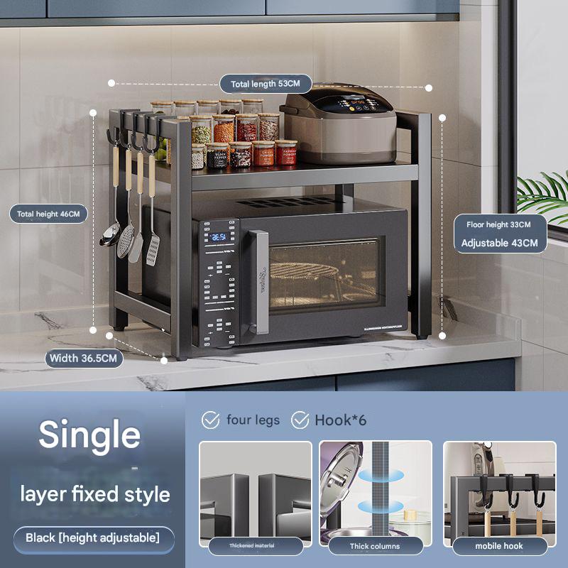 Single layer black 53cm fixed 6 hook