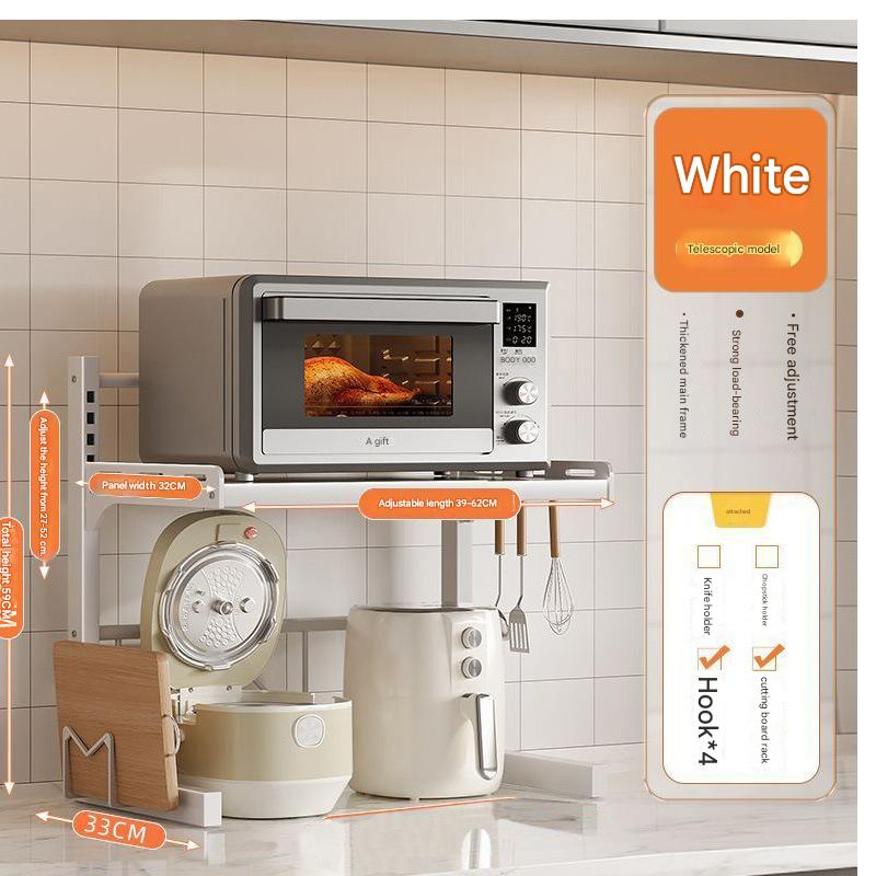 white style flagship model [long height adjustable] double layer   chopping board rack