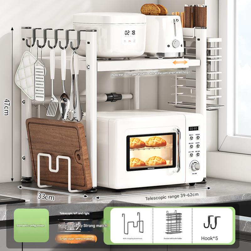 Double layer fully equipped (with chopping board and knife holder) - white