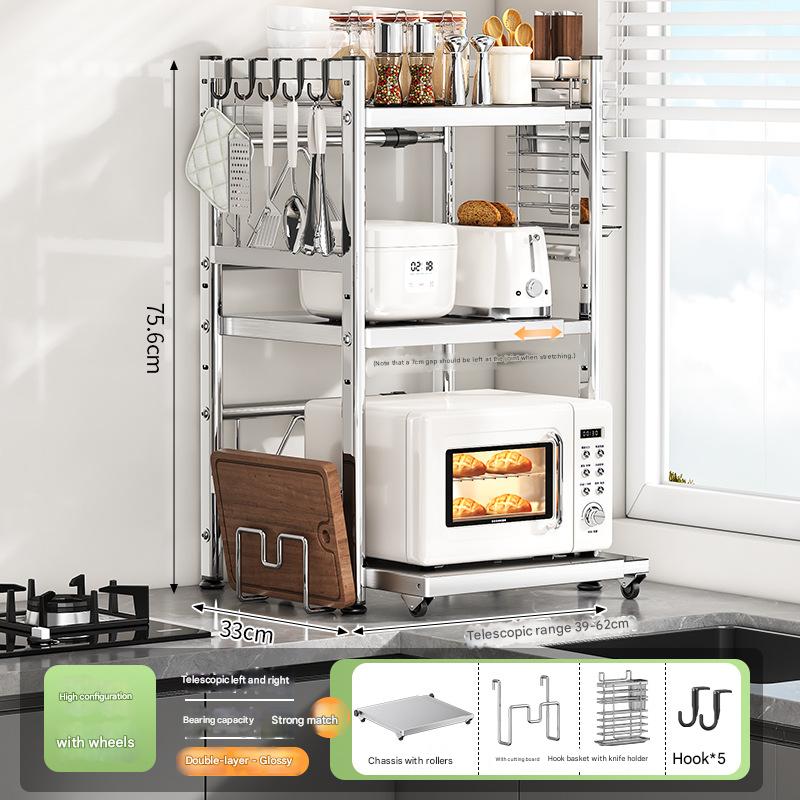 [wheeled model] fully equipped with three layers of bright light (with chopping board knife holder)