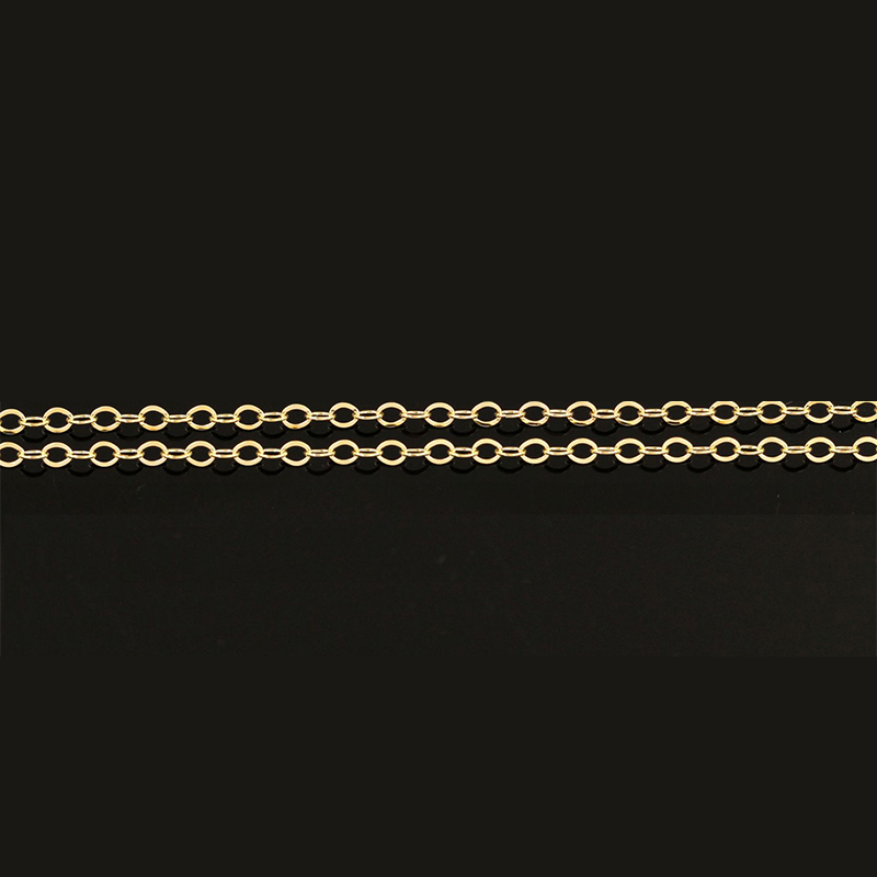 4:1.5mm light gold glitter o chain (new)