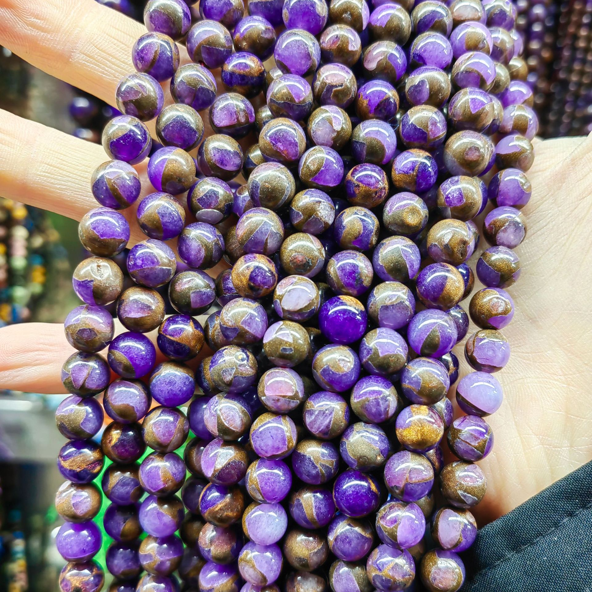 11:Gold colored stone--purple