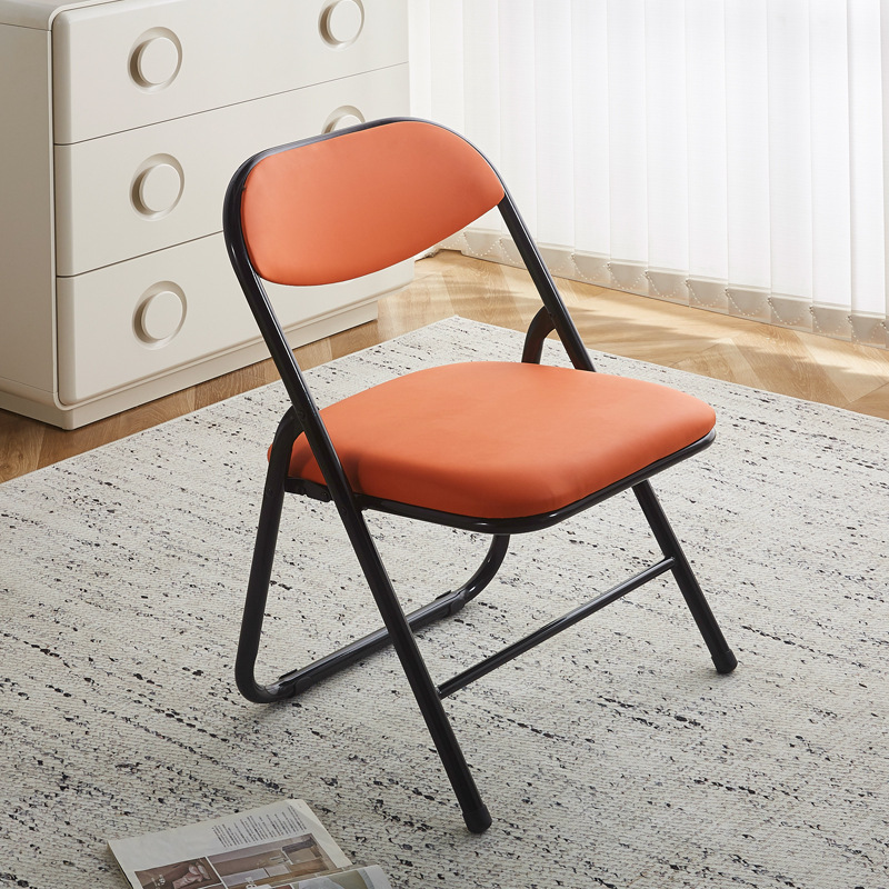 Black - vibrant orange - thickened leather