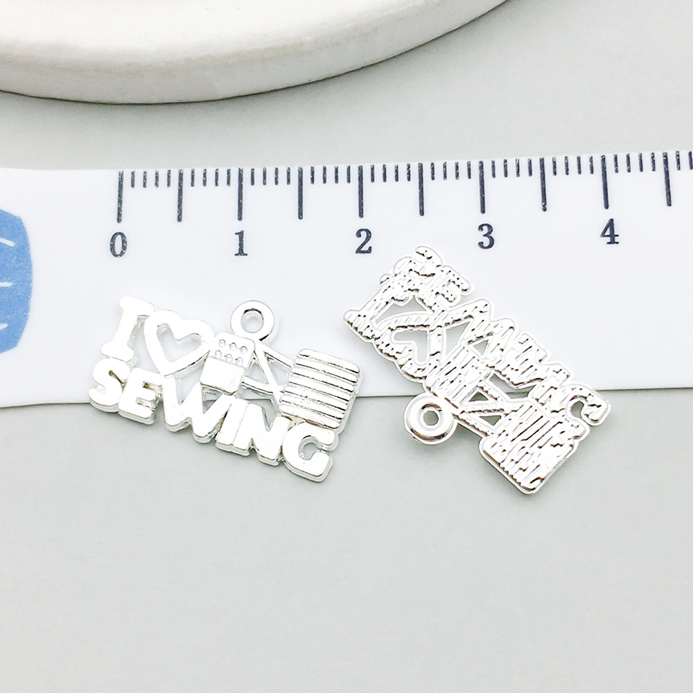11:1 bright silver english letter 21*12mm