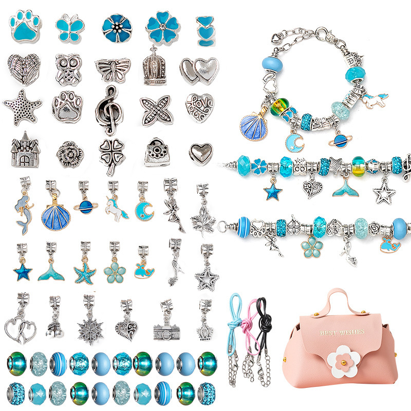 4:Blue (pink handbag)