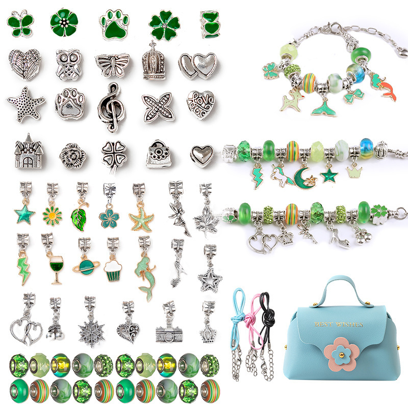 8:Green (blue handbag)