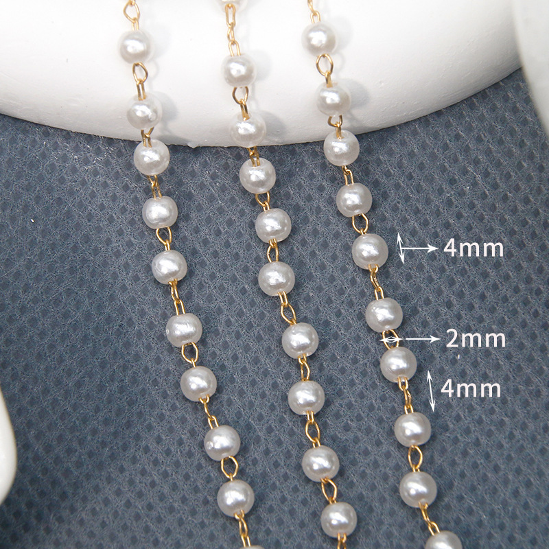 Intensive pearl thin chain necklace 3mm