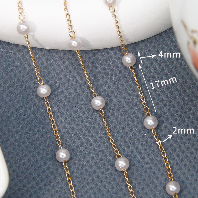 Thin pearl thin chain necklace 3mm