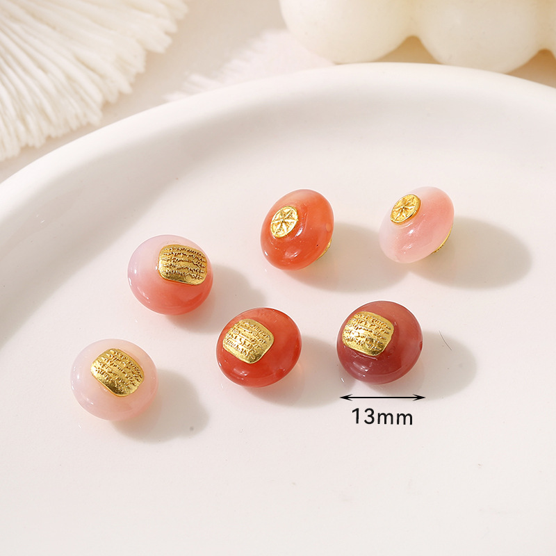4:Style 6 natural agate five warp patch beads 13mm