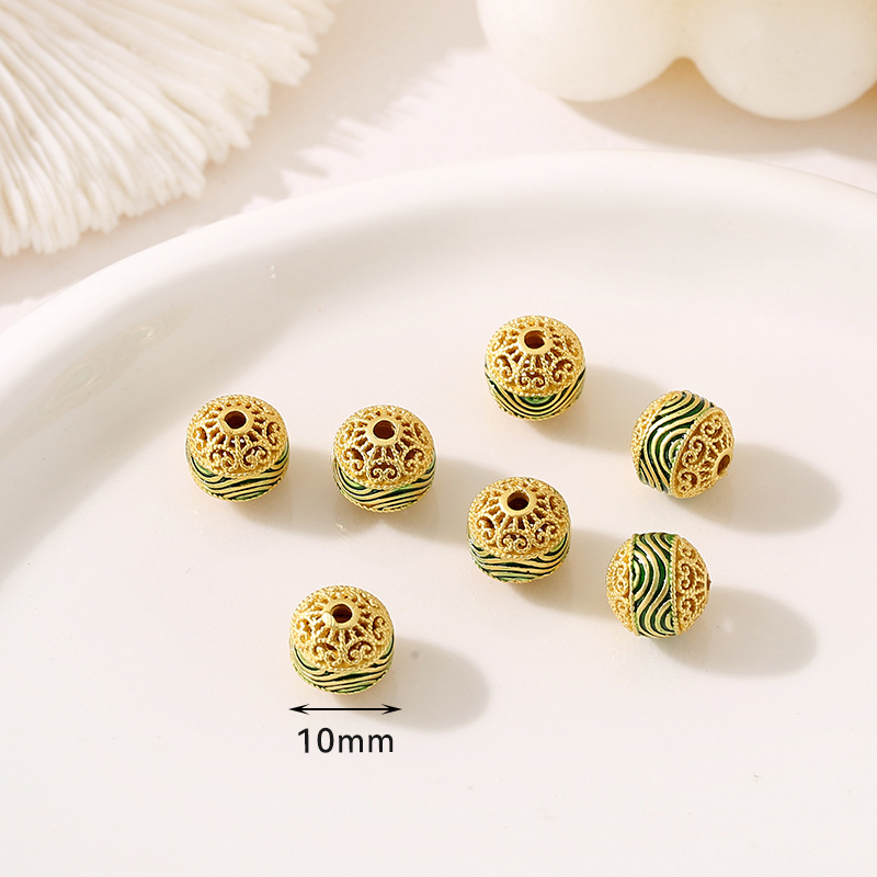 6:Style 9 Green Xiangyun dripping ball beads 10mm