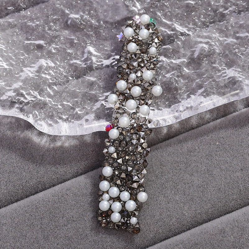 28:28 solid color gray coffee diamond [with pearls]]