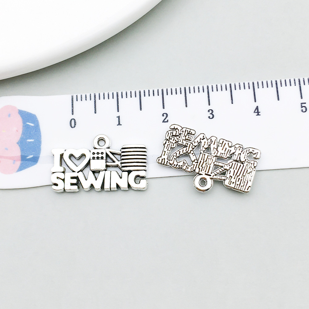 19:1 ancient silver english letter 20*12mm