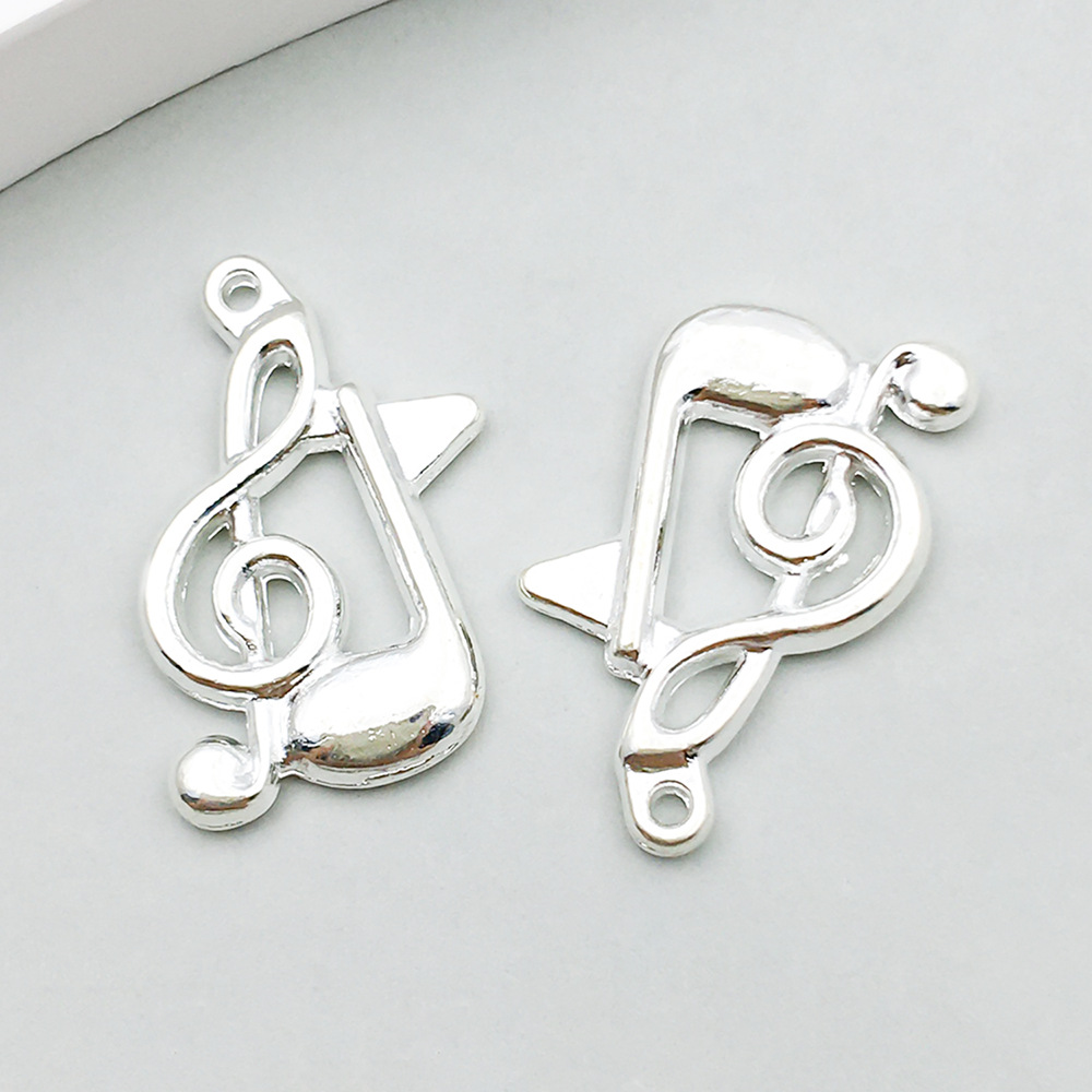 3:1 bright silver music symbol 17*21mm-