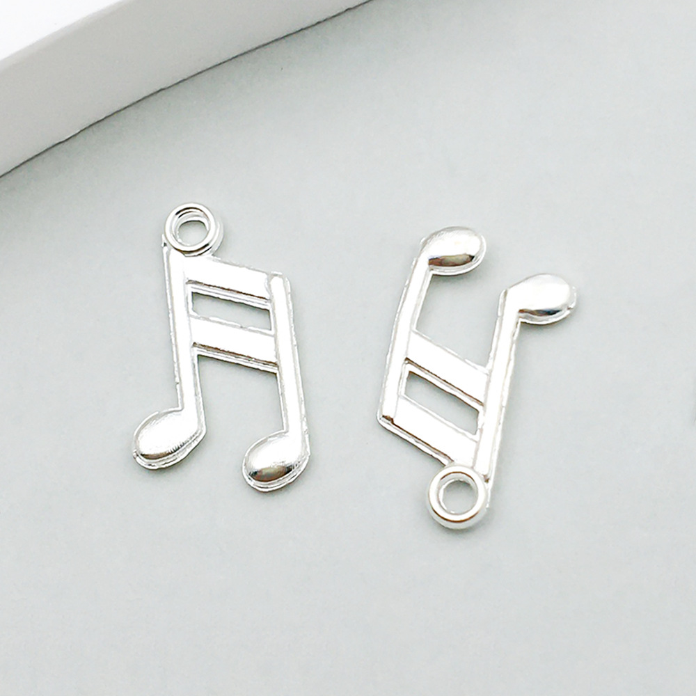 10:1 bright silver music symbol 9*14mm