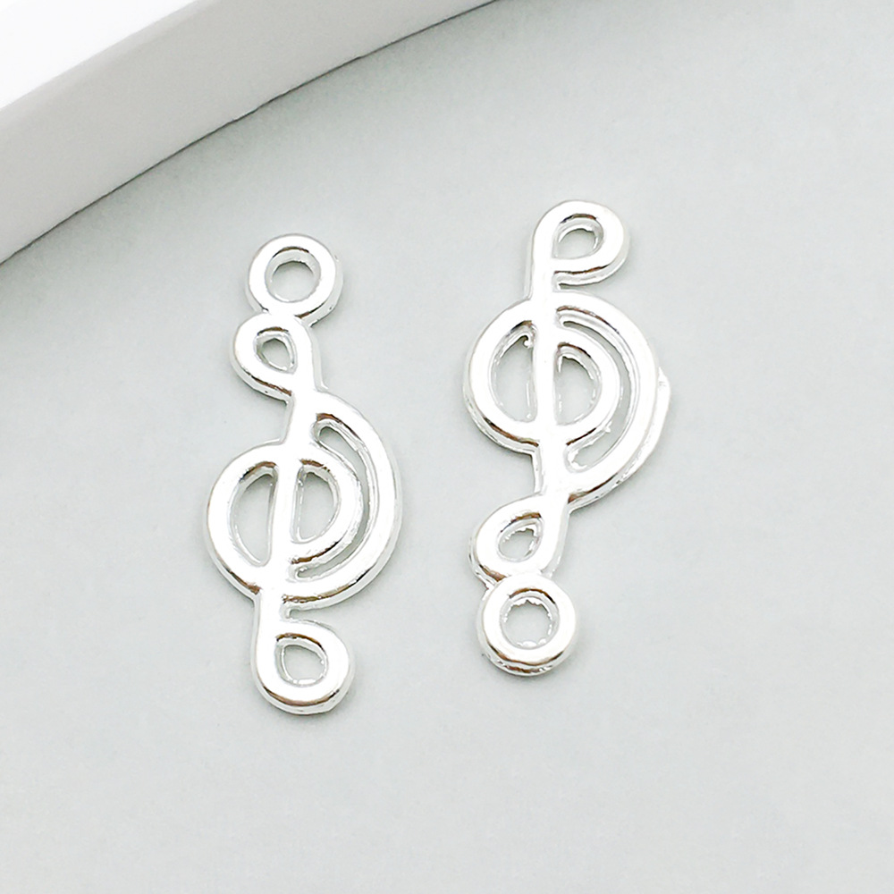 12:1 bright silver music symbol 8*20mm