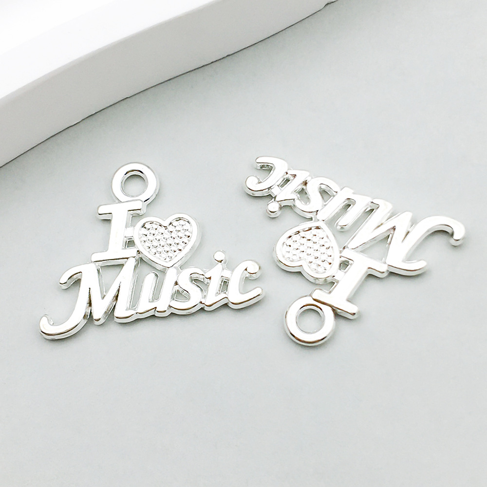 13:1 bright silver love letter 15*20mm