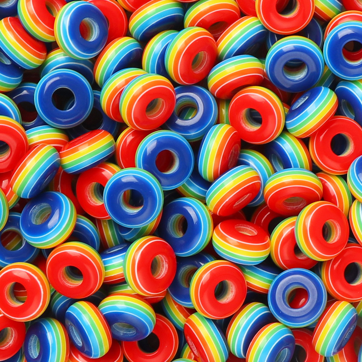 1:Rainbow large hole spacer beads