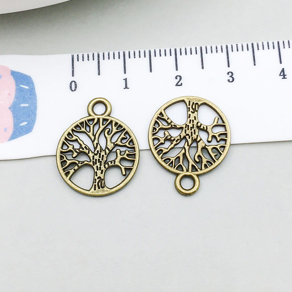 13:1 ancient green round tree of life 15*19mm-